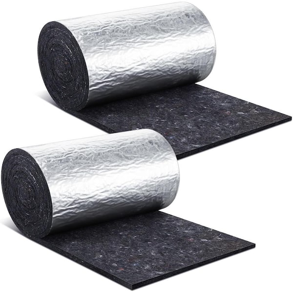 Angel Sar 12 in. x 15 ft. x 0.4 in. 2 Rolls Natural Cotton Duct Wrap Wall Cotton Insulation, Denim Insulation for Wall Pipe