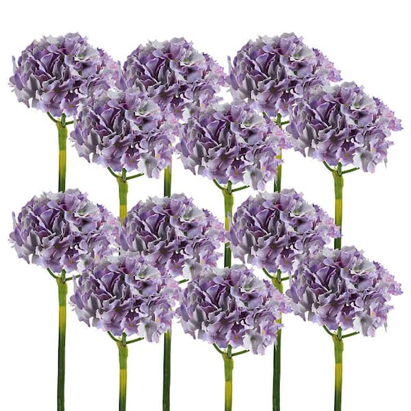14 in. Purple Artificial Assorted Flowers Floral Arrangements