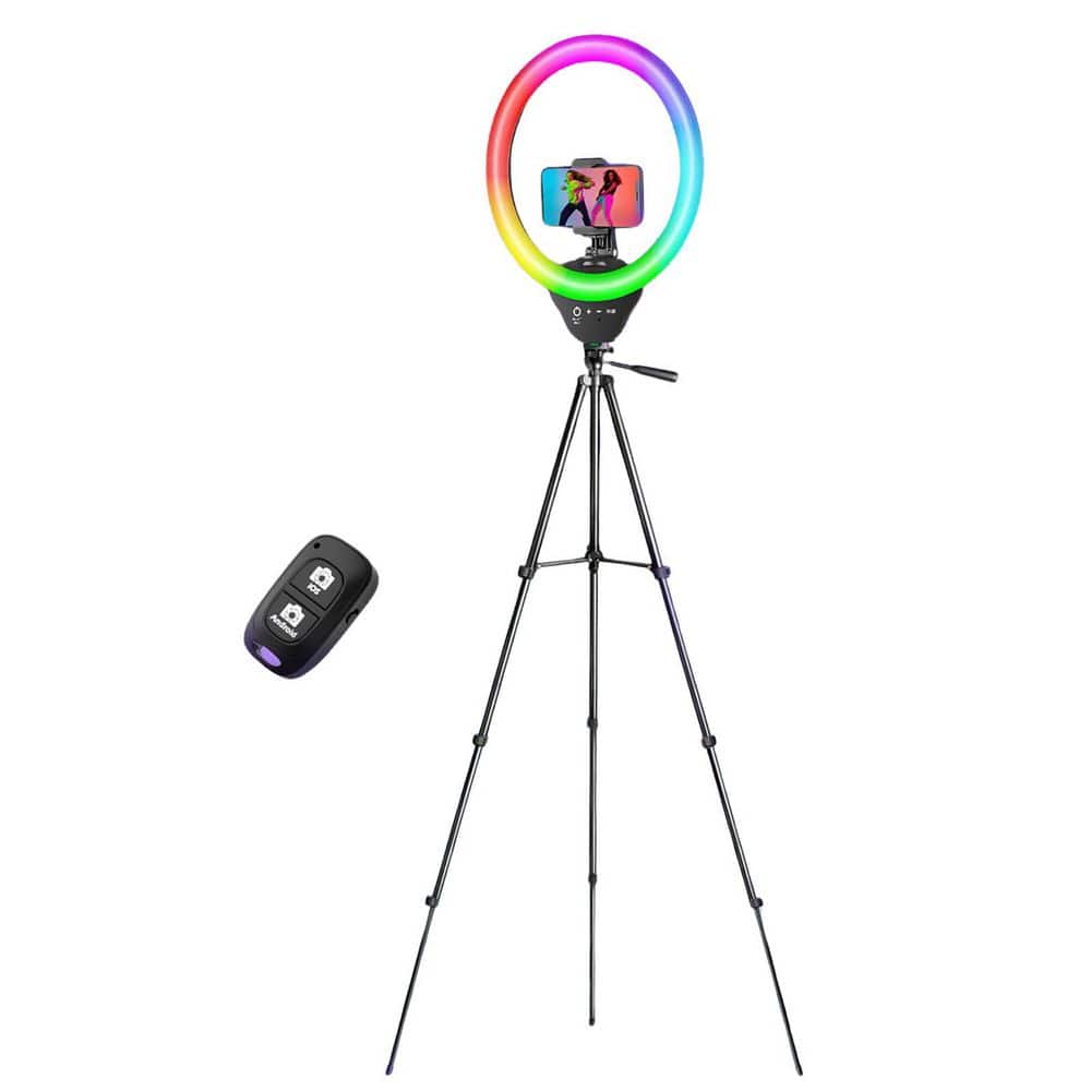50 in. RGB Ring Light with 17-Lighting Modes Adjustable Tripod Touch Control Phone Holder Remote for Live Streaming price history on PriceWatchPro