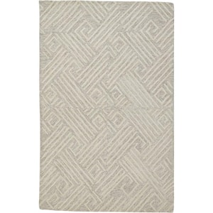 Tan and Ivory 2 ft. x 3 ft. Geometric Area Rug
