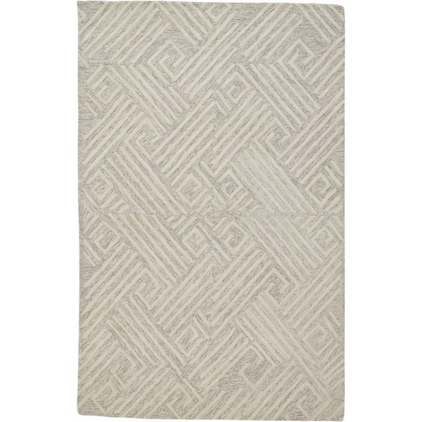 Tan and Ivory 2 ft. x 3 ft. Geometric Area Rug