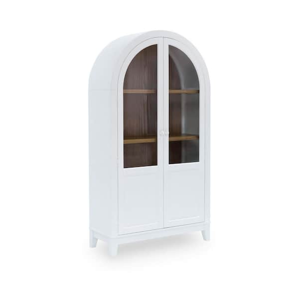 Dagandale White/Brown 74.13 in. Accent Cabinet with 3 Shelves