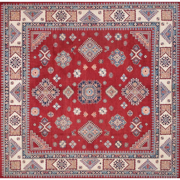 Tribal Red/Ivory 10 ft. x 10 ft. Oriental Area Rug