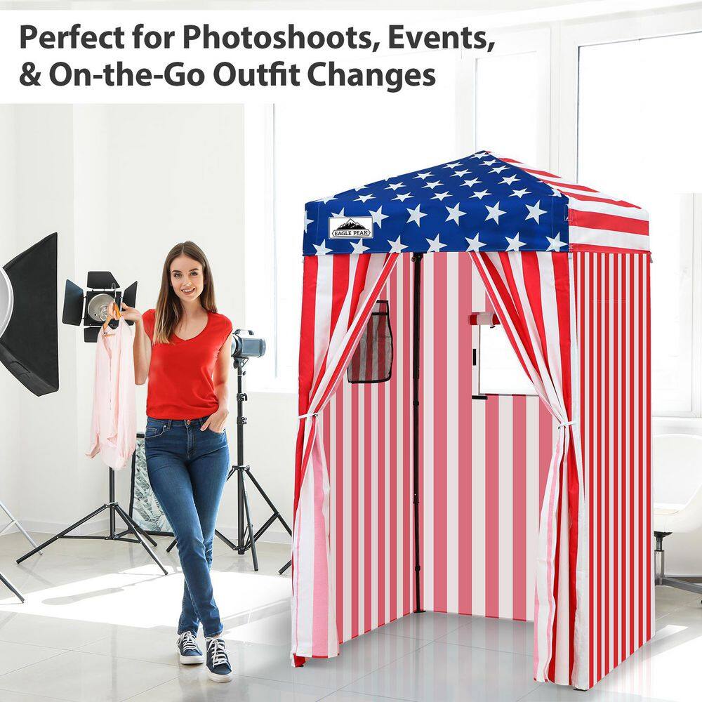4 ft. x 4 ft. Pop Up Privacy Tent Foldable Outdoor Portable Dressing Changing Room Shelter, American Flag price history on PriceWatchPro