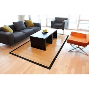 Contemporary Natural Light Brown with Black Border 4 ft. x 6 ft. Area Rug