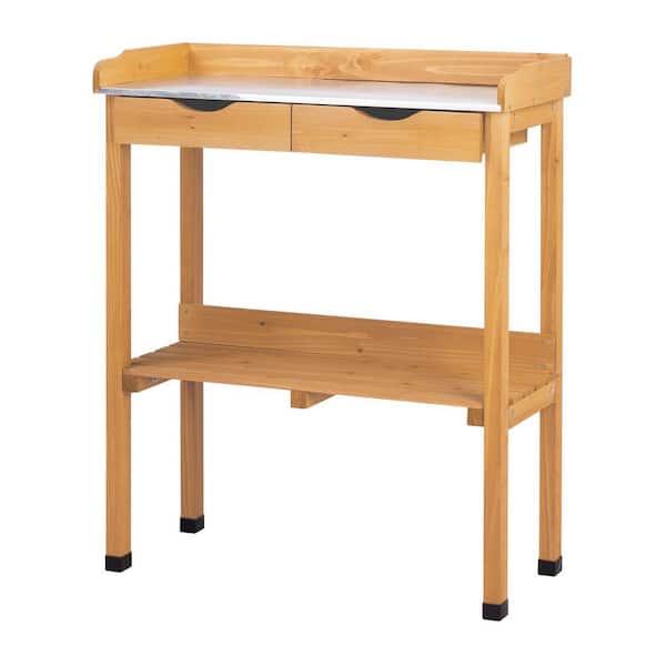 29 in. W x 36 in. H Outdoor Wood Potting Bench with Drawer Garden Workstation