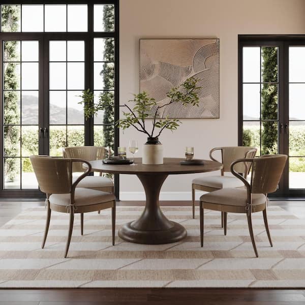 6 ft. x 9 ft. Beige Inette Modern Geometric Wool Indoor Area Rug
