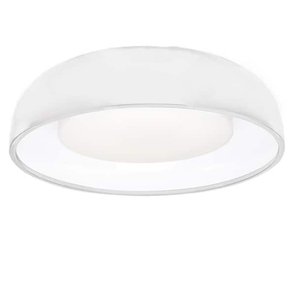 KUZCO Beacon 24 in. 1 Light 60-Watt White Integrated LED Flush Mount ...