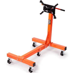 Rotating Engine Stand 1500 lbs. with 360° Adjustable Head Cast Iron Folding Motor Hoist Dolly 5-Caster 4 Arms