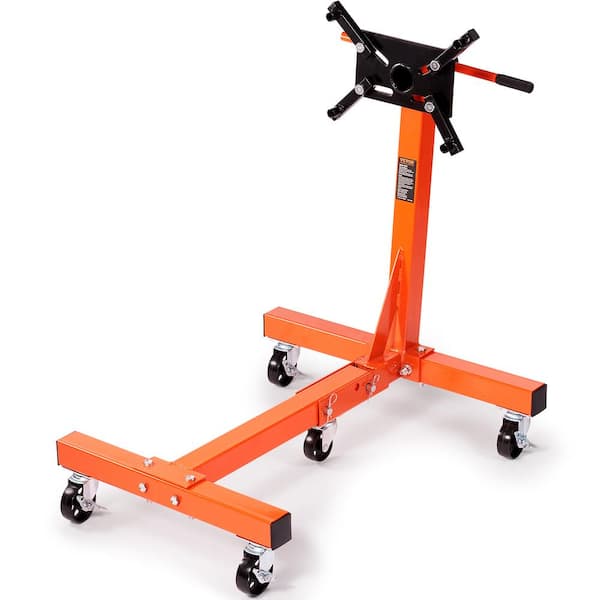 VEVOR Rotating Engine Stand 1500 lbs. with 360° Adjustable Head Cast Iron Folding Motor Hoist Dolly 5-Caster 4 Arms