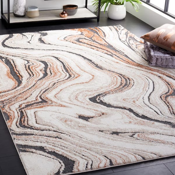 Cyrus Shag 3 ft. x 5 ft. Beige/Rust Layered Granite Area Rug