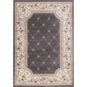 Sabina Gray 8 ft. x 10 ft. Trellis Traditional Area Rug