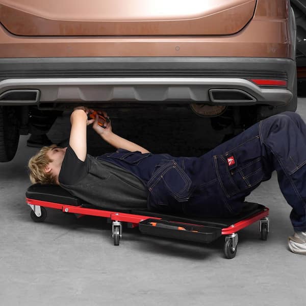 Foldable Z Garage Creeper 36 in. 300 lbs. Load Capacity Rolling Folding Mechanic Creeper Stool for Garage Shop or Home