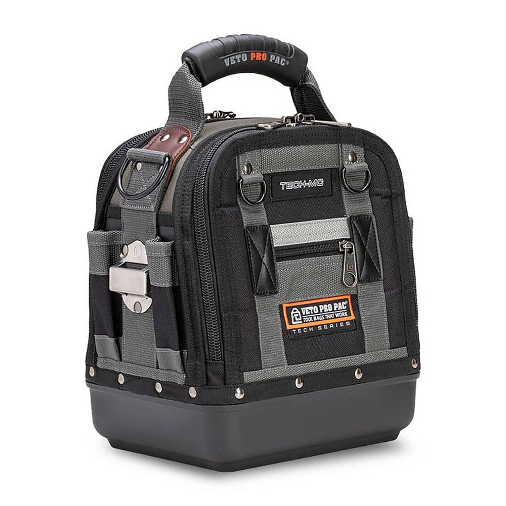 Compact Ergonomic 38-Pocket Tech Tool Bag with Padded Shoulder Strap