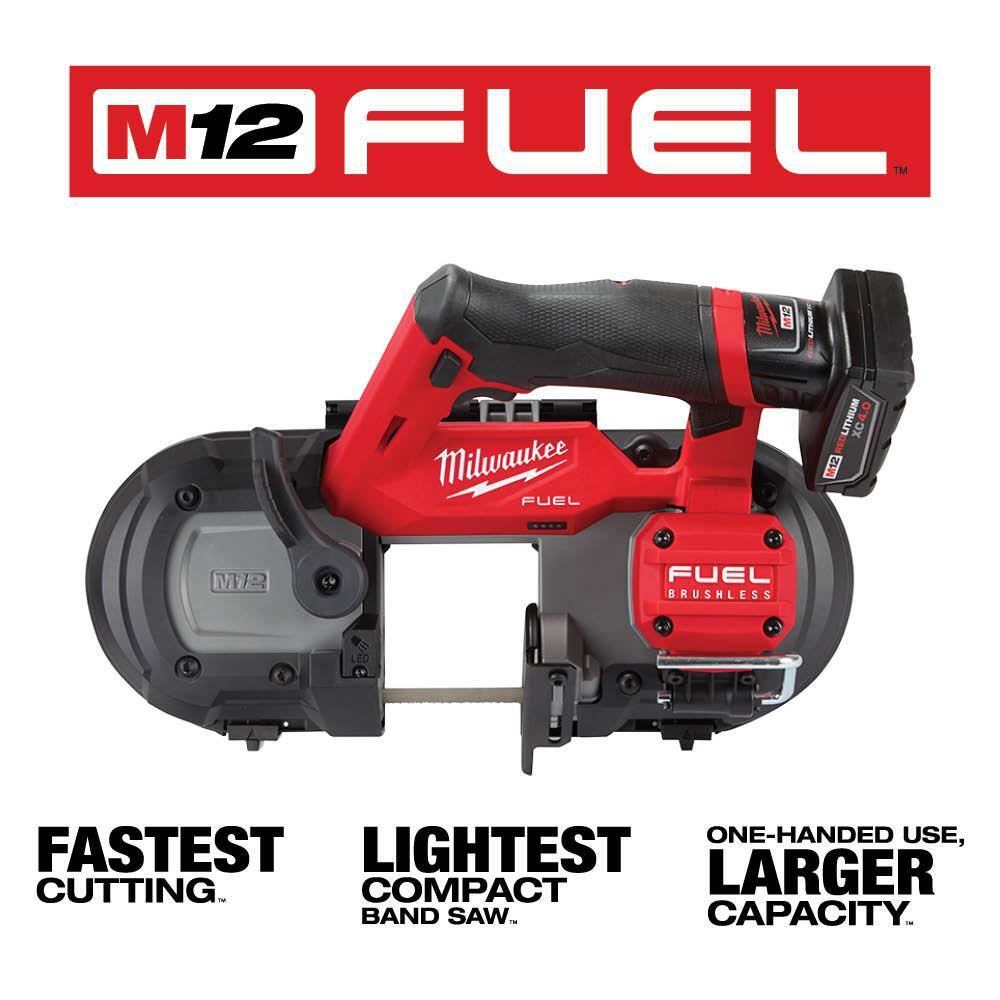 M12 FUEL 12V Lithium-Ion Cordless Compact Band Saw XC Kit with One 4.0 Ah Battery, Charger and Bag - 2