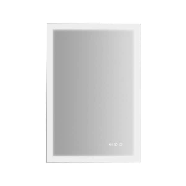 Unbranded 24 in. W x 36 in. H Rectangular Frameless Anti-Fog LED Light Wall-Mounted Bathroom Vanity Mirror