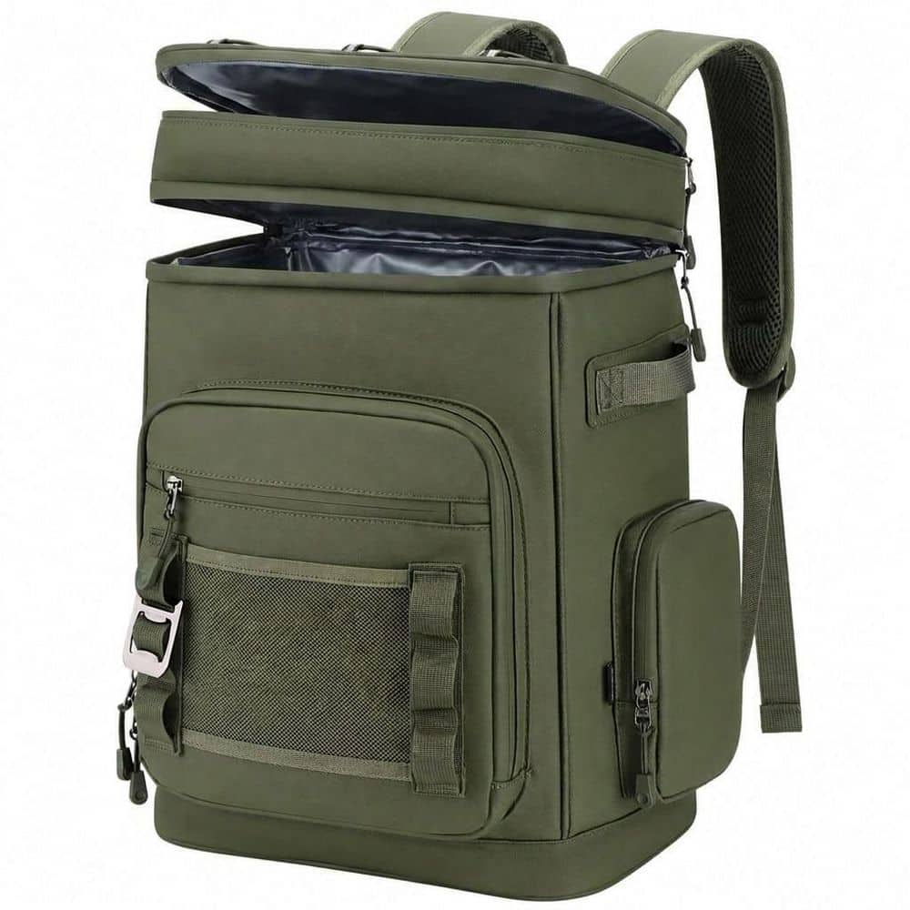 27 qt. Soft-Side Cooler w/ 8mm Foam Insulation Leakproof Waterproof Chest Holds 48 Cans for Camping Beach Picnic, Green