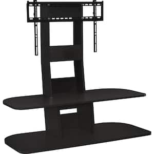 Park 47 in. Black Particle Board Pedestal TV Stand Fits TVs Up to 65 in. with Cable Management