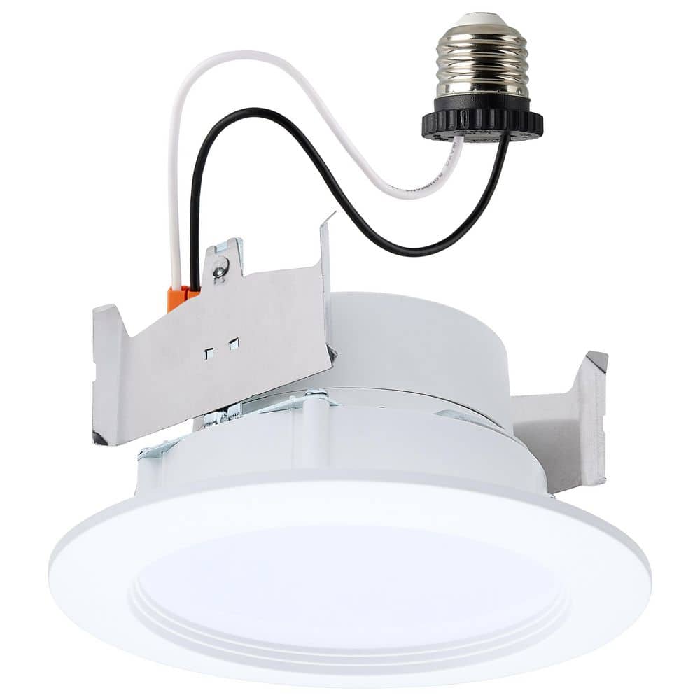 Regressed Wafer 4 in. Matte White Dimmable IC Rated 5-CCT Selectable LED Downlight Retrofit Remodel E26 Connector price history on PriceWatchPro
