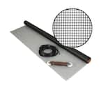 36 in. x 84 in. Charcoal Fiberglass Screen Kit with Spline and Roller