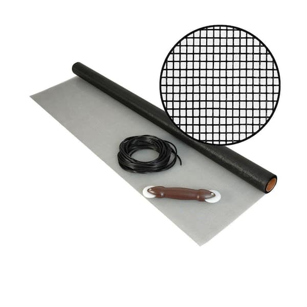 36 in. x 84 in. Charcoal Fiberglass Screen Kit with Spline and Roller