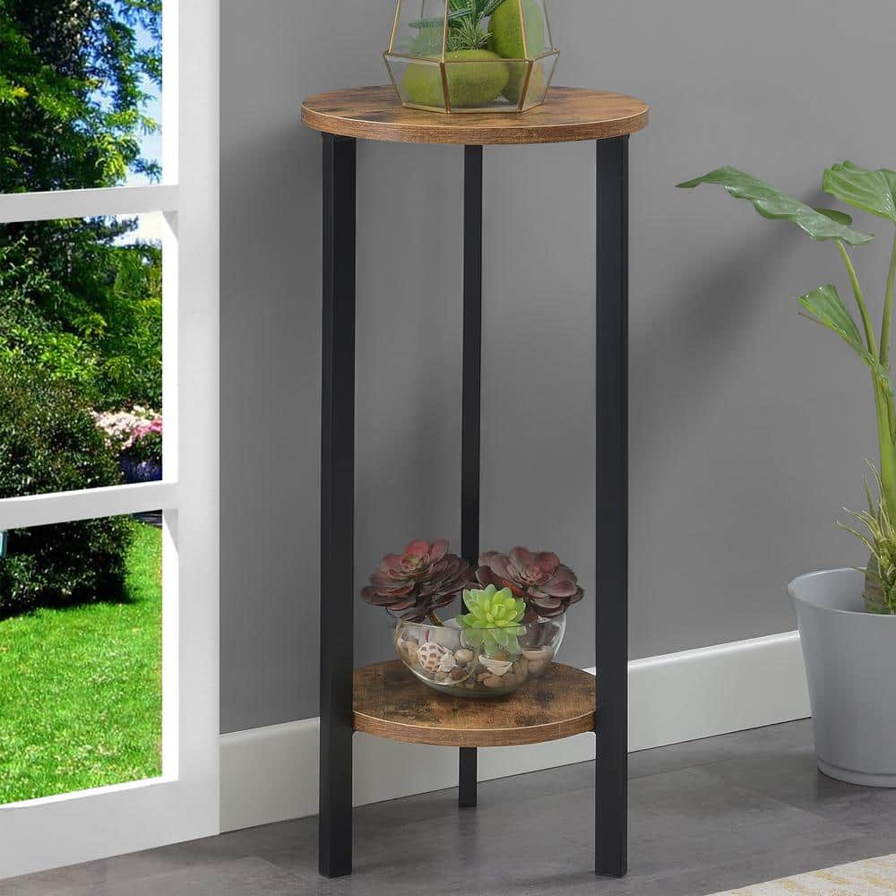 SmileMart 4 Tier Wood Plant Stand Tiered Flower Display Stand 6 Potted Plants for Indoors/Outdoors Brown