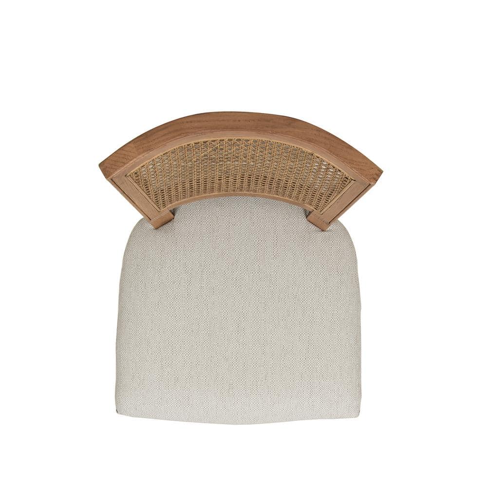 French Country Oak & Wicker Counter Bar Stool in White Pepper