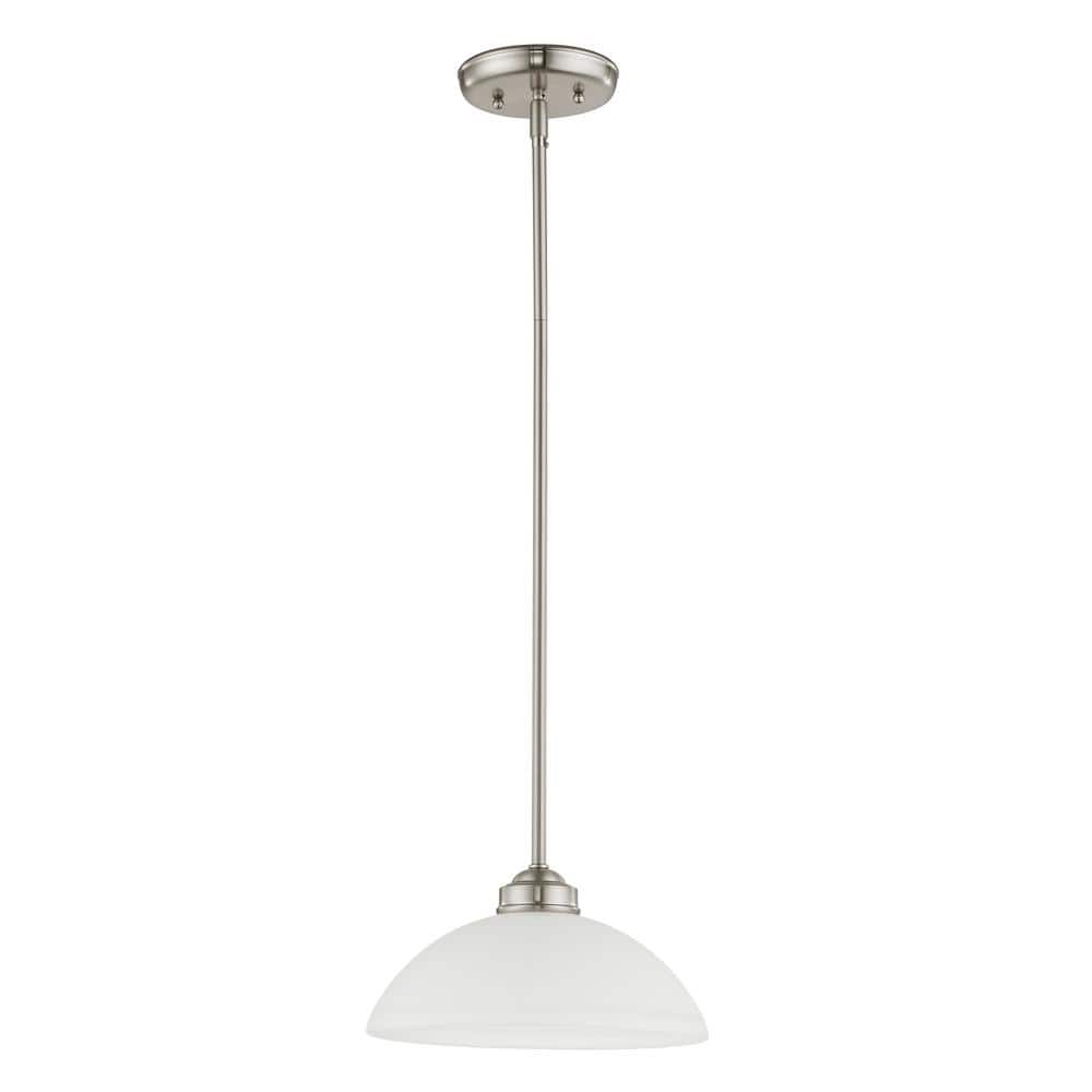 Somerset Brushed Nickel Mini Pendant with Satin Glass