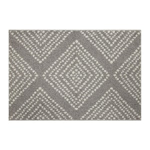 Fairholm Fog/Vaporous Gray 2 ft. 6 in. x 3 ft. 9 in. Geometric Machine Washable Area Rug