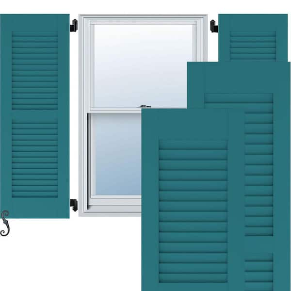Ekena Millwork 15-in W x 36-in H Americraft Two Equal Louver Exterior Real Wood Shutters (Per Pair), Antigua