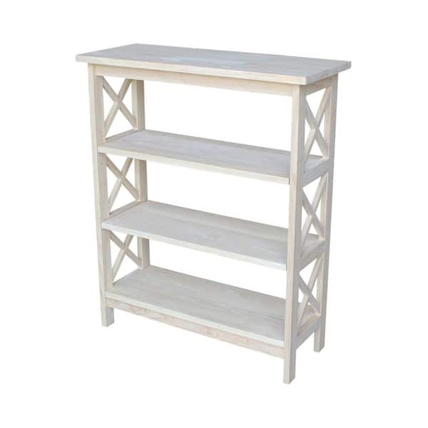 International Concepts 36 in. Oak Wood 3-shelf Etagere Bookcase with Adjustable Shelves