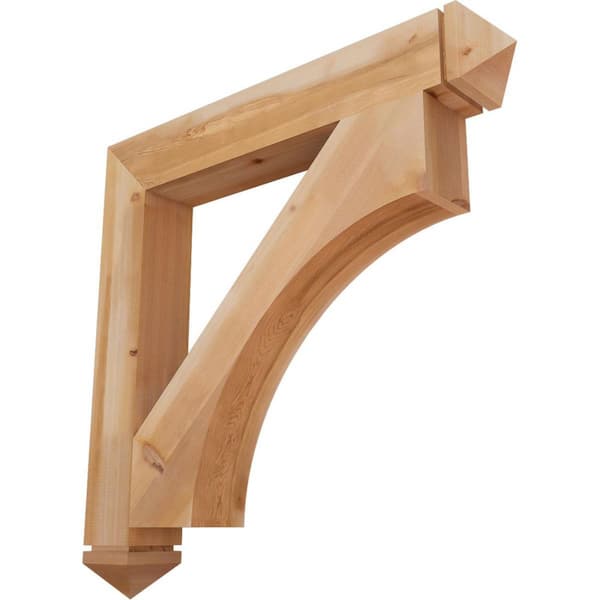 Ekena Millwork 5.5 in. x 42 in. x 42 in. Western Red Cedar Westlake Arts and Crafts Smooth Bracket
