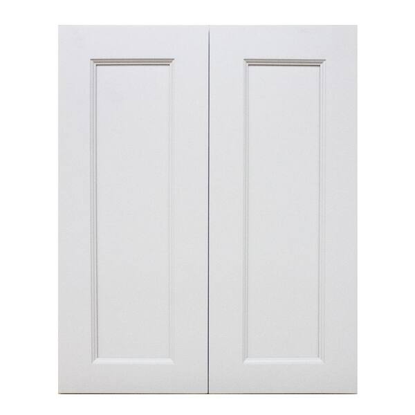 Krosswood Doors Modern Craftsman Ready to Assemble 33x42x12 in. Wall Cabinet with 2 Door 3 Shelf in White