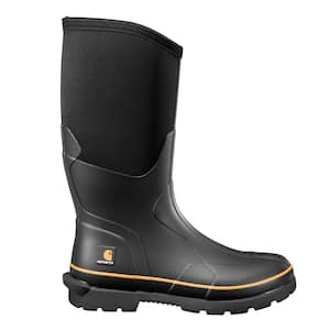 Safety Works Mens Black Waterproof Steel Toe Rubber Boots Size: 10 Medium  in the Footwear department at