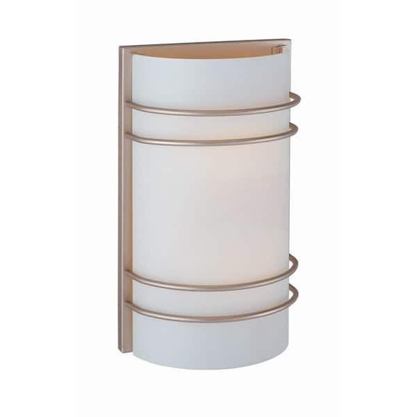 Illumine Randee 2-Light Stainless Steel Sconce with Frosted Glass