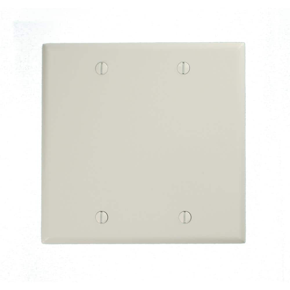 White Thermoset Plastic 2-Gang Blank Wall Plate