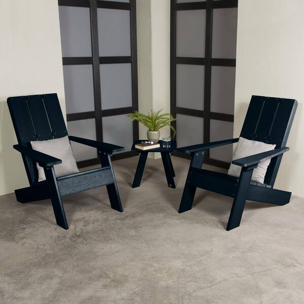 Highwood Italica Modern Federal Blue 3-Piece Plastic Patio