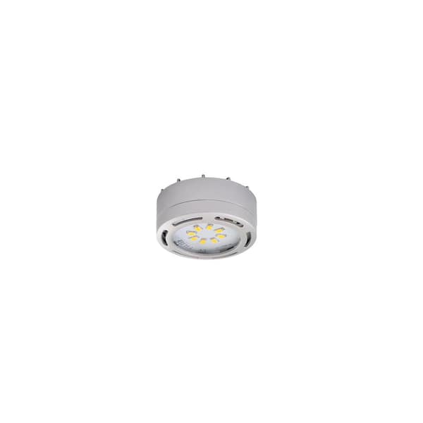 AMAX LIGHTING LED Nickel Under Cabinet Puck Light with Power Cord