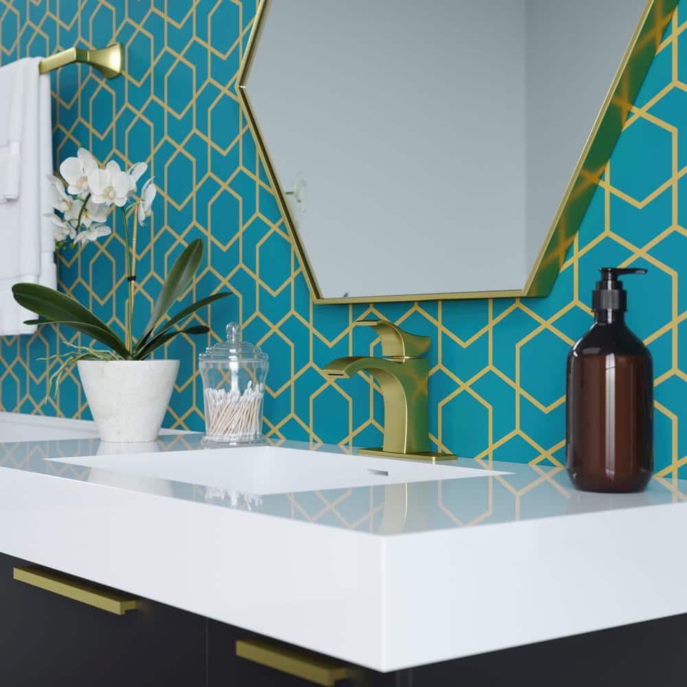 Brushed Gold Single Handle High Arc Bathroom Faucet