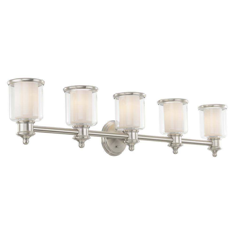 Elegant Brushed Nickel 5-Light Vanity Fixture with Dimmable Feature