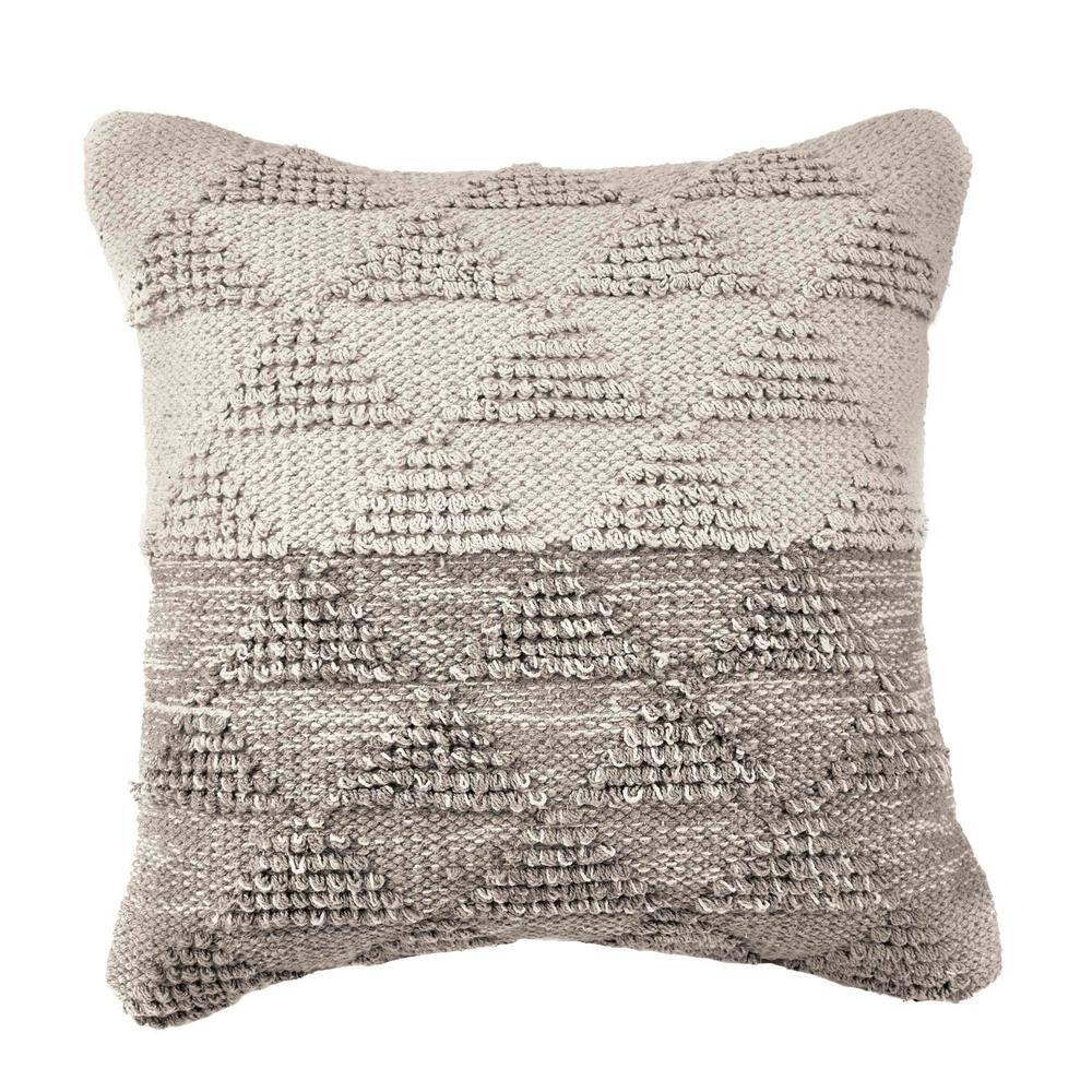 Gray Gradient Cotton Square Throw Pillow