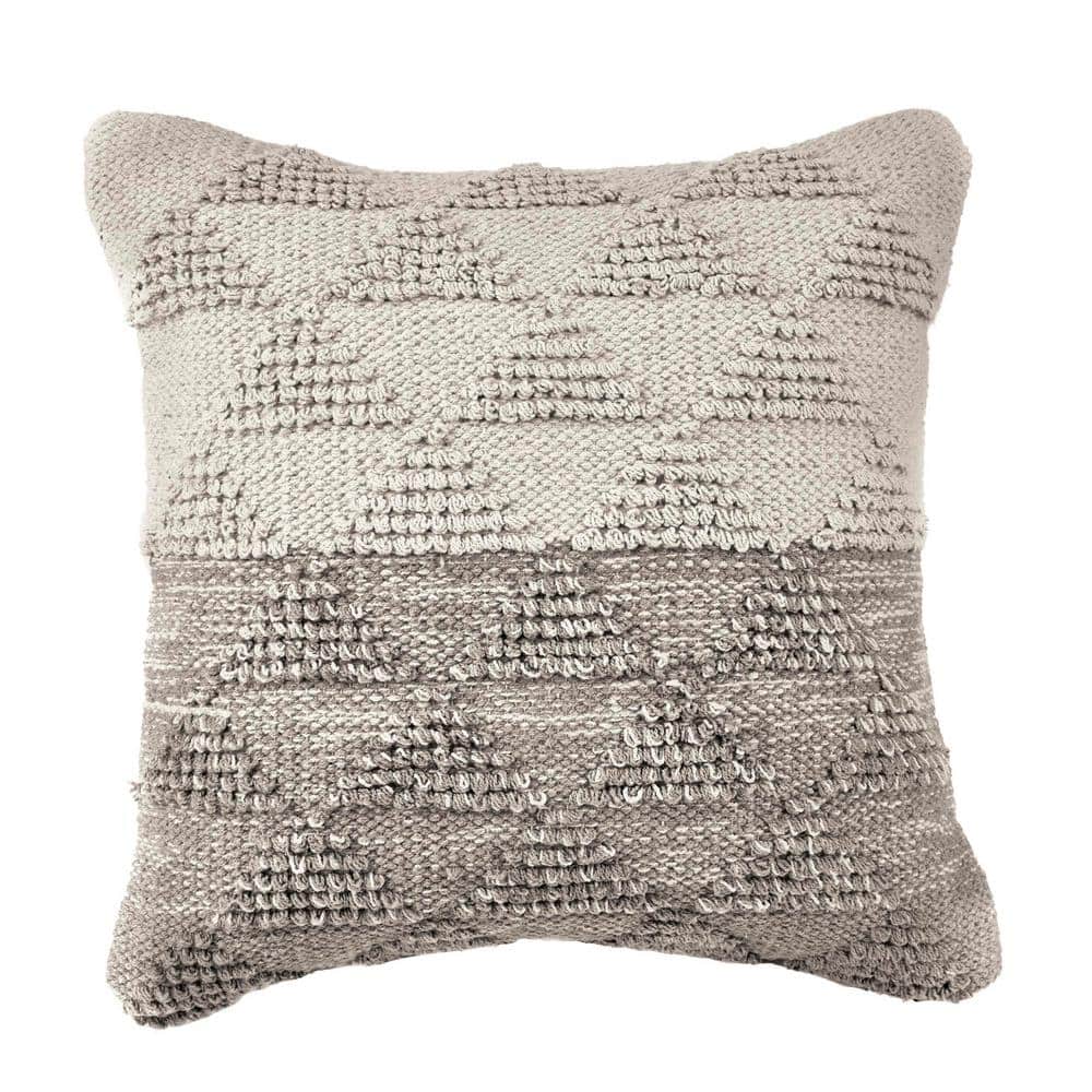 Gray Gradient Cotton Square Throw Pillow