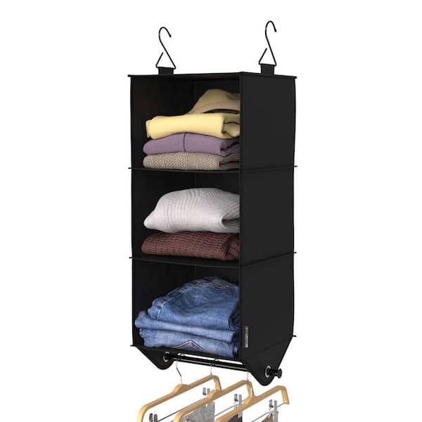 10pcs craetive 5-hole clothes Hangers, Folding Heavy Duty Clothes Hangers,  Household Space Saving Organizer For Bedroom, Closet, Wardrobe, Home,  Dorm-Black