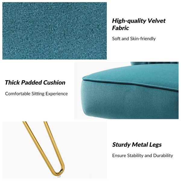 JAYDEN CREATION Alonzo Blue Side Chair with Tufted Back
