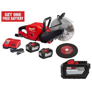 M18 FUEL ONE-KEY 18V Lithium-Ion Brushless Cordless 9 in. Cut Off Saw Kit W/(3) 12.0Ah Batteries & Rapid Charger