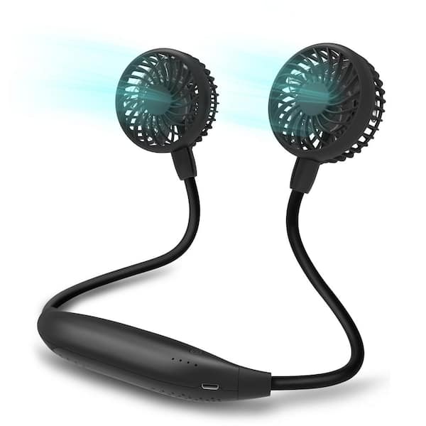 panergy 2.4 in. Portable Hands-Free Personal Neck Fan in Black