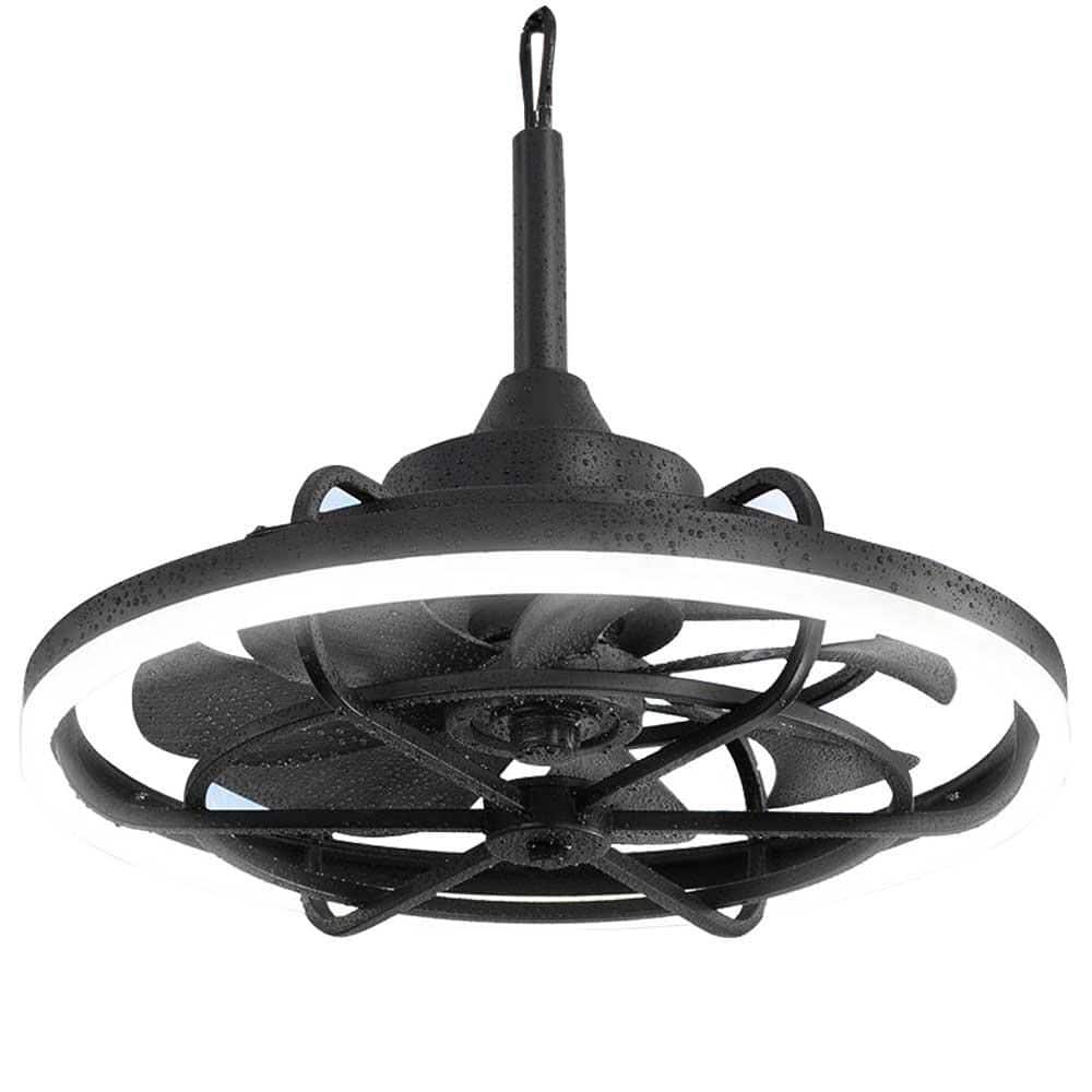 "20"" Black Outdoor Downrod Mount Caged Ceiling Fan Weatherproof Plug-in Fan with Remote Control & APP Control,  Dimmable" price history on PriceWatchPro