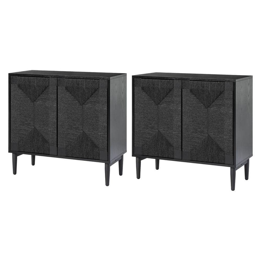 JAYDEN CREATION Gustal Black Transitional 30.5 in. Tall 2-Door