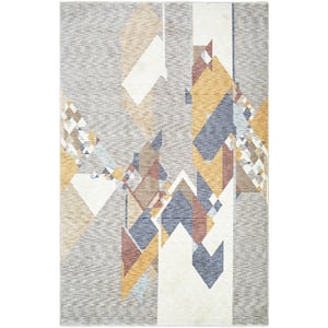 Usonia 5 ft. x 8 ft. Orange Abstract Indoor Area Rug