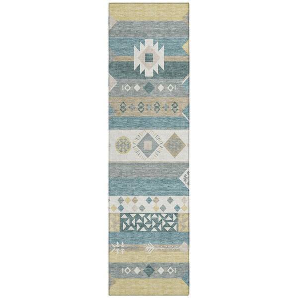 Chantille Machine Washable Indoor/Outdoor Abstract ACN2499 Ivory 2 ft. x 7 ft. Area Rug